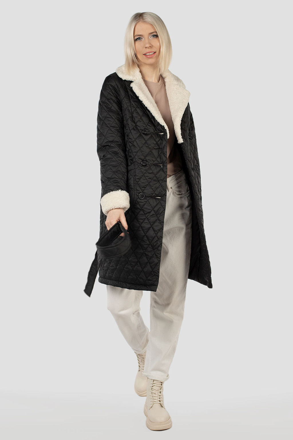 05-2138 Куртка женская зимняя (пояс) - El podio фото 2