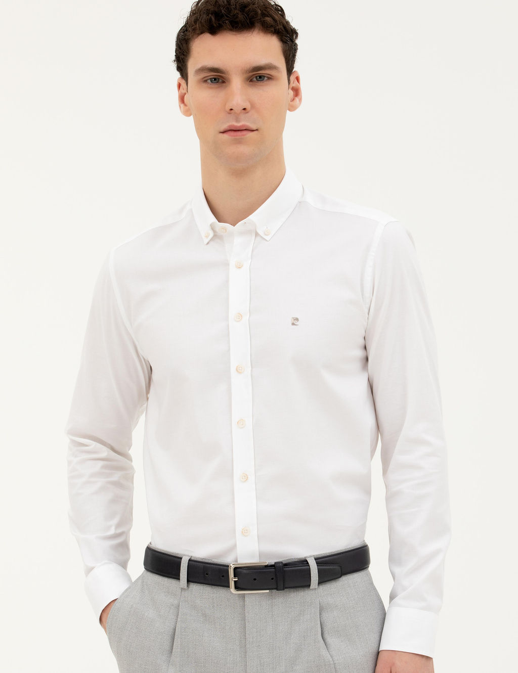 Beyaz Slim Fit Uzun Kollu G_mlek - Pierre cardin фото 3