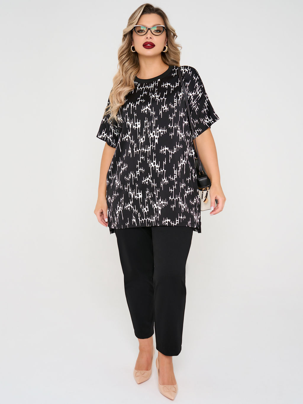 Блузка 0087-29 черный матовый