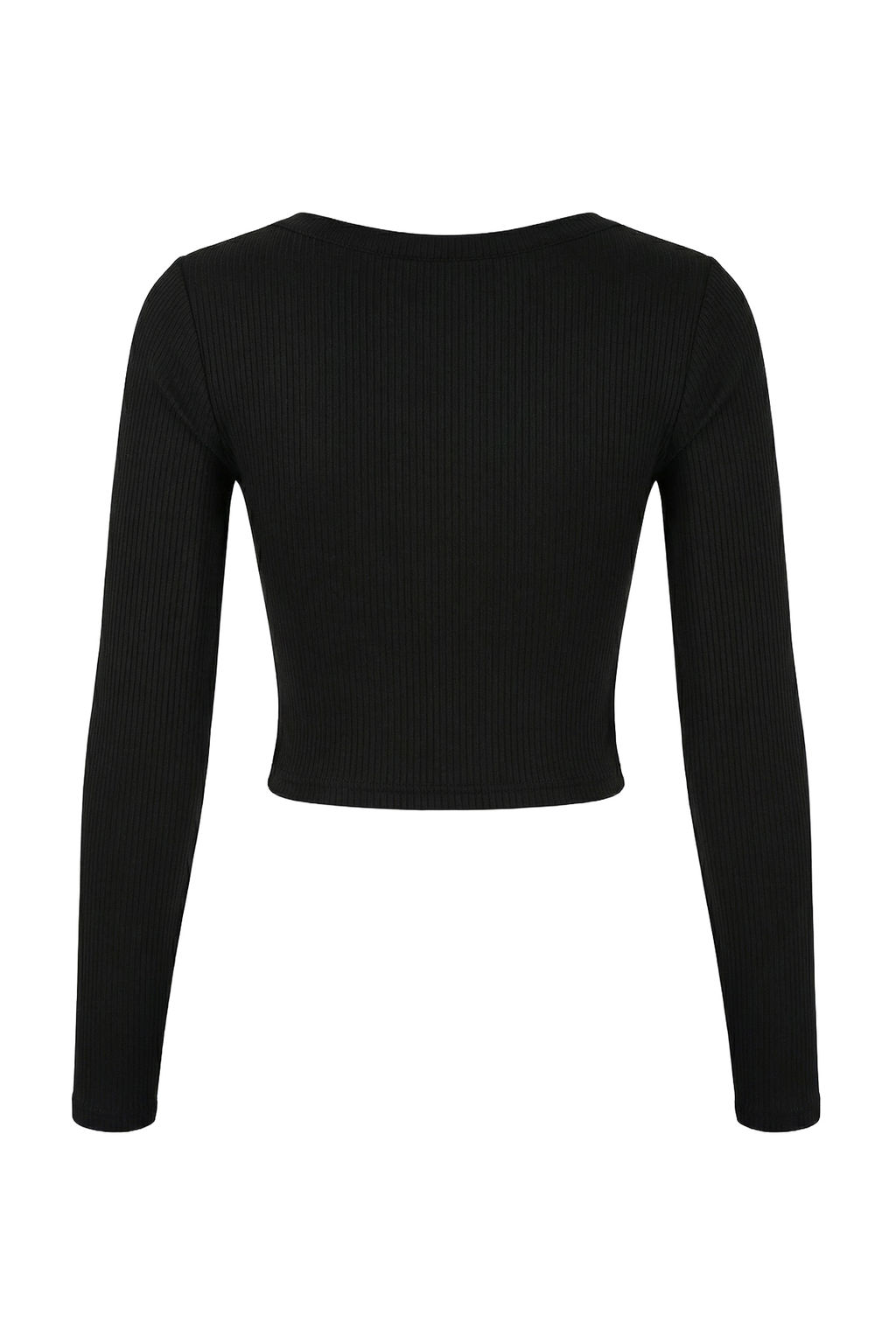 Siyah Fitted/Vucuda Oturan V Yaka C?tc?tl? Crop Premium Yumusak Orme Bluz TWOSS26BZ00056 - Trendyolmilla фото 6