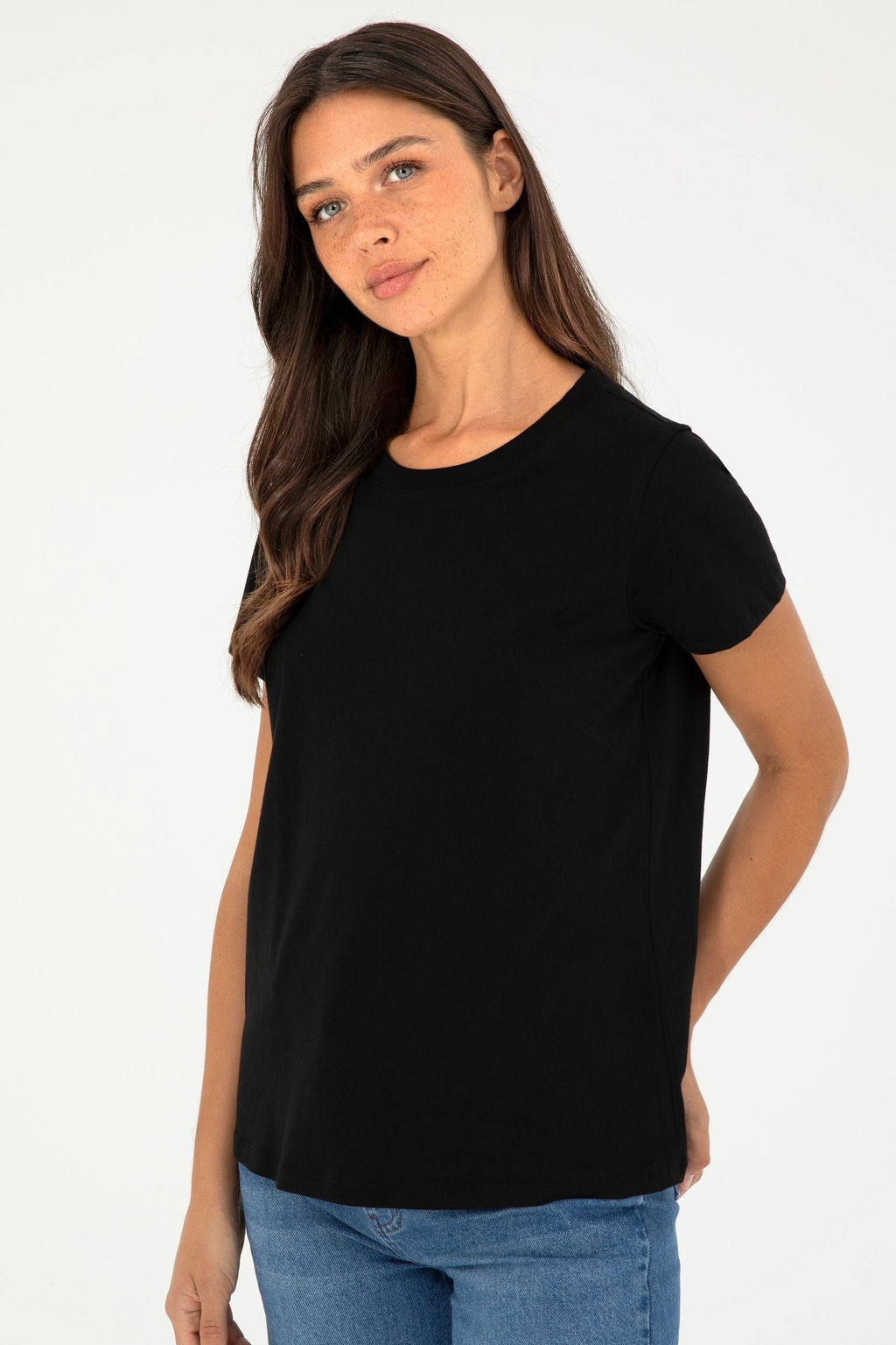 Женская черная базовая футболка Неожиданная скидка в корзине - U.s. polo assn фото 3