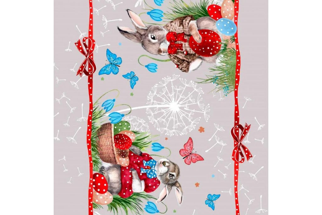 Салфетка-дорожка на стол хлопковая Скоро пасха 29348-1 тк - Наталья-текстиль фото 2