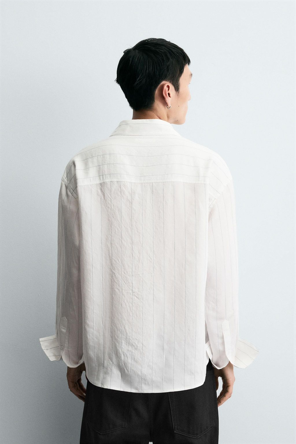 IRREGULAR STRIPE FLOWING SHIRT - Zara фото 3