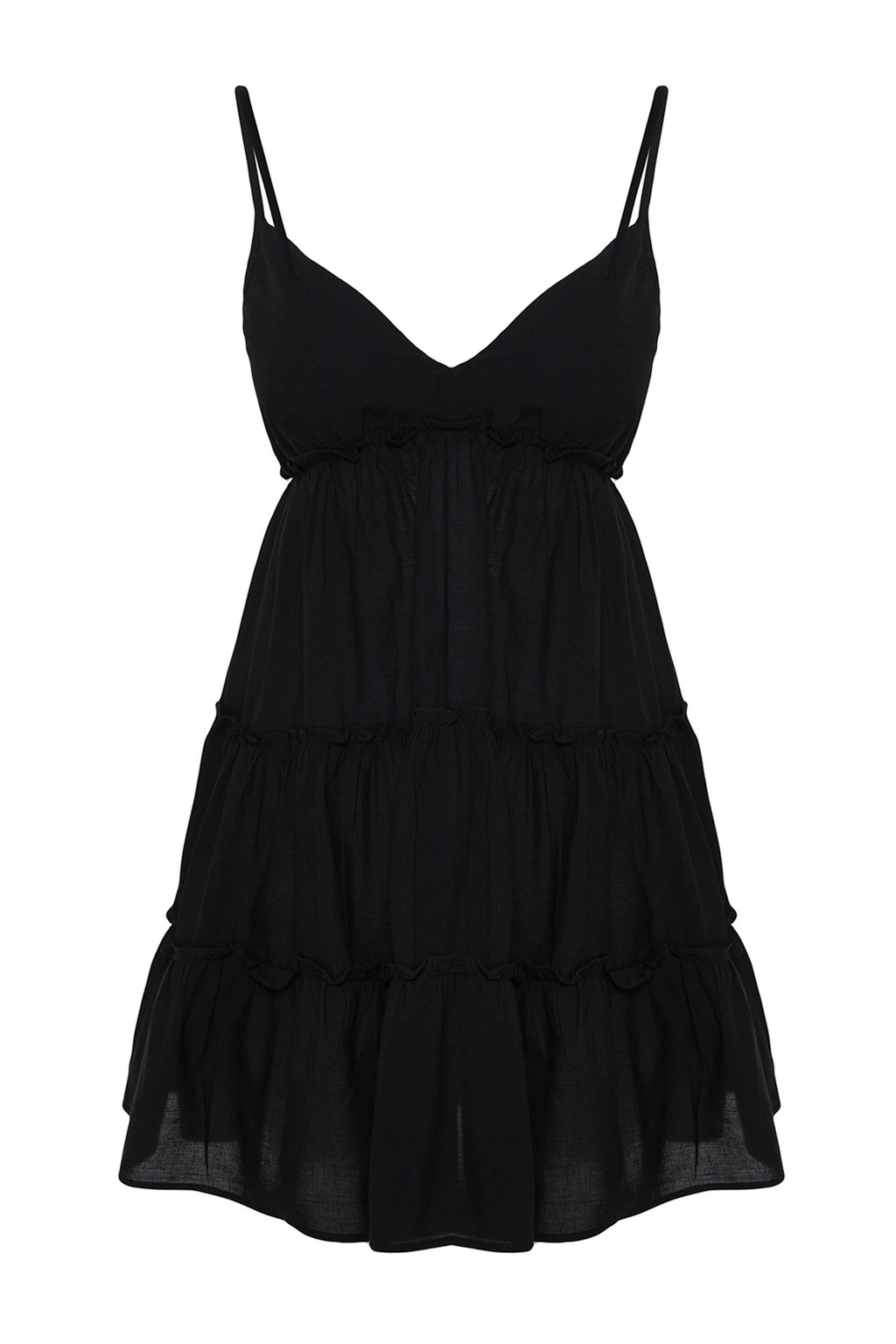 TRENDYOLMILLA Siyah Mini Dokuma %100 Pamuklu Plaj Elbisesi TBESS24EL00069  фото 15