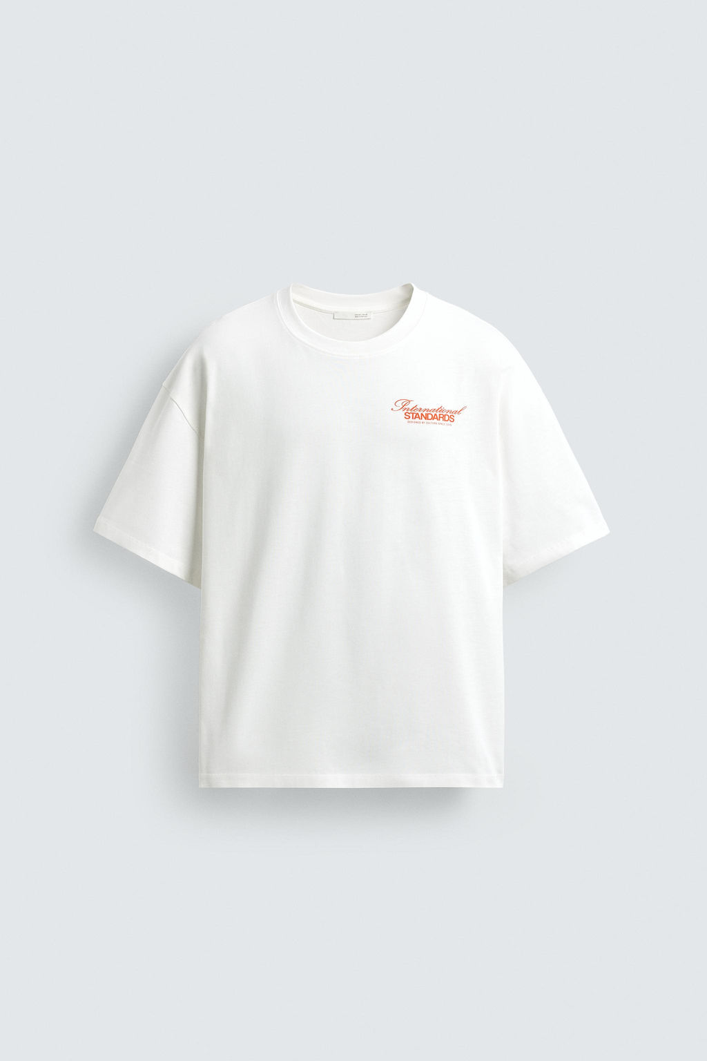 CAMISETA TEXTOS ESTAMPADOS CONTRASTE / Blanco roto - Zara фото 8
