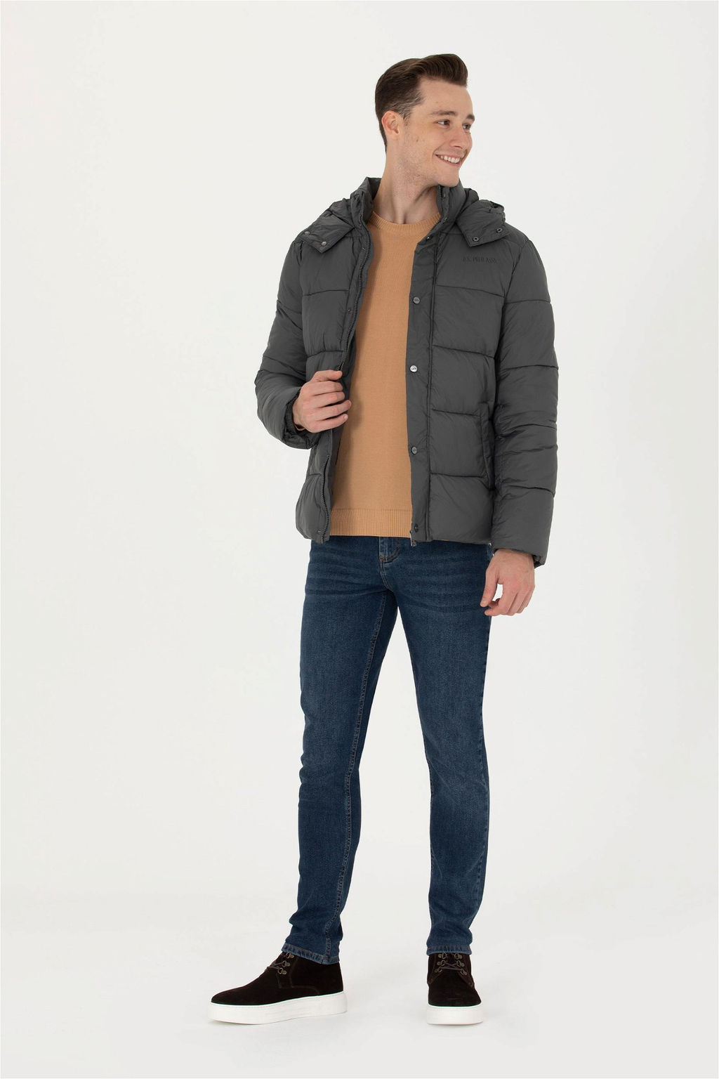 U. S. Polo Assn / Мужское пальто антрацитового цвета - U.s. polo assn фото 11