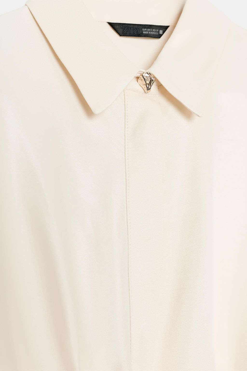 SATIN SHIRT WITH CROSSOVER DETAIL - Zara фото 8