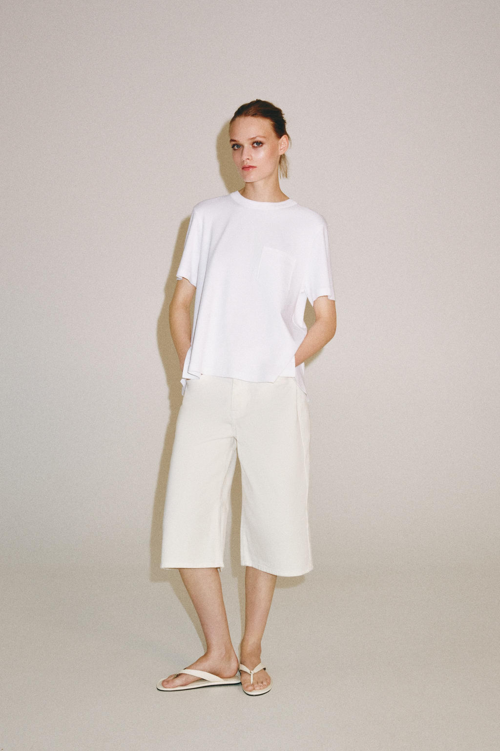 CAMISETA INTERLOCK BOLSILLO / Blanco