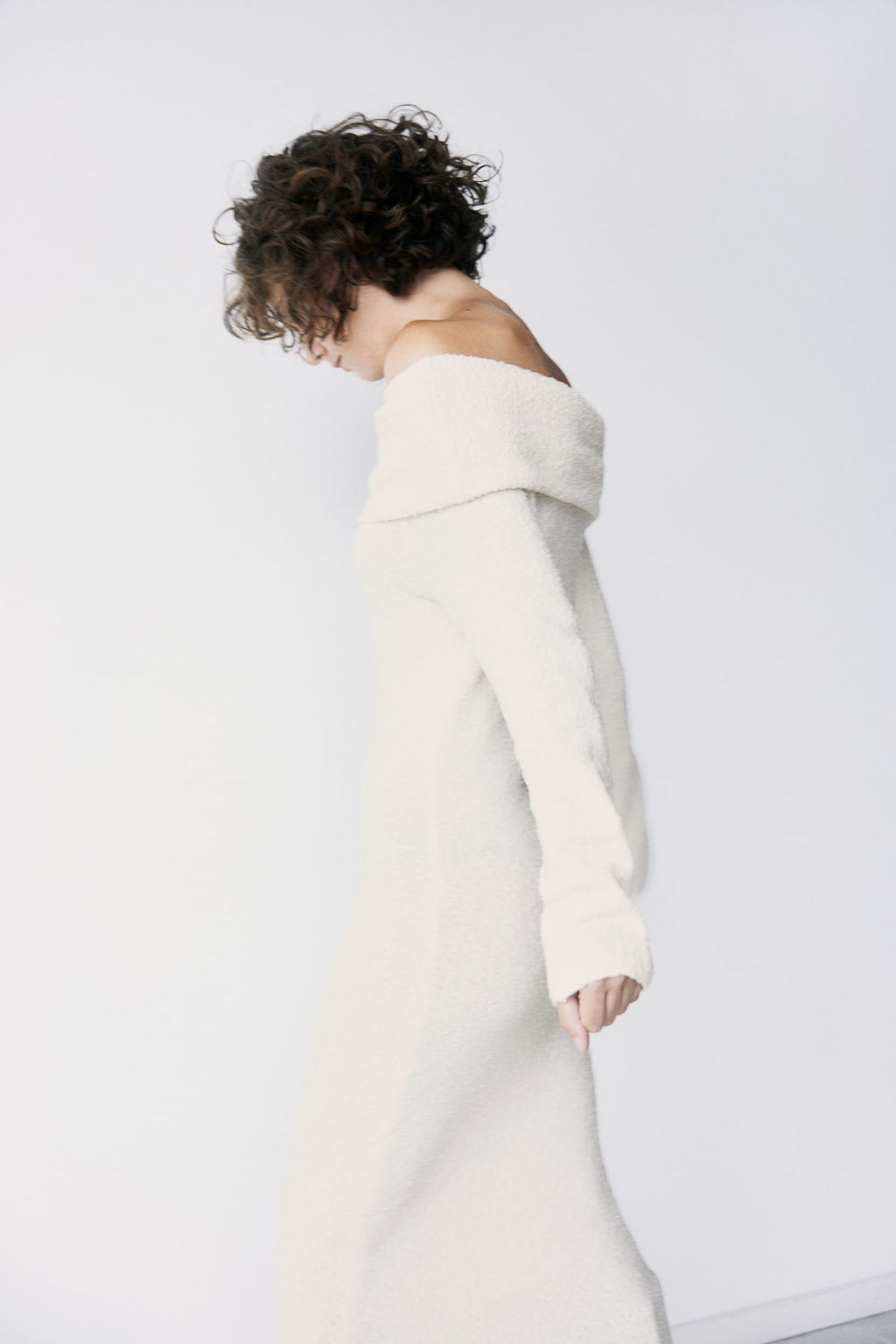 Vestido off-the-shoulder en punto boucle - H&m фото 4