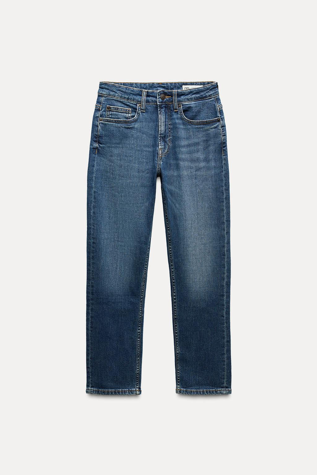 ZW COLLECTION RELAXED SLIM FIT MID-RISE JEANS - Zara фото 7