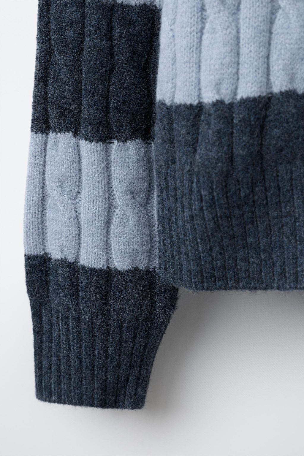 CABLE-KNIT STRIPED POLO JUMPER - Zara фото 4