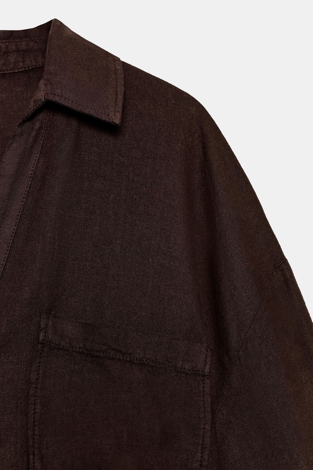 CAMISA FLUIDA CON LINO / Marr?n - Zara фото 8