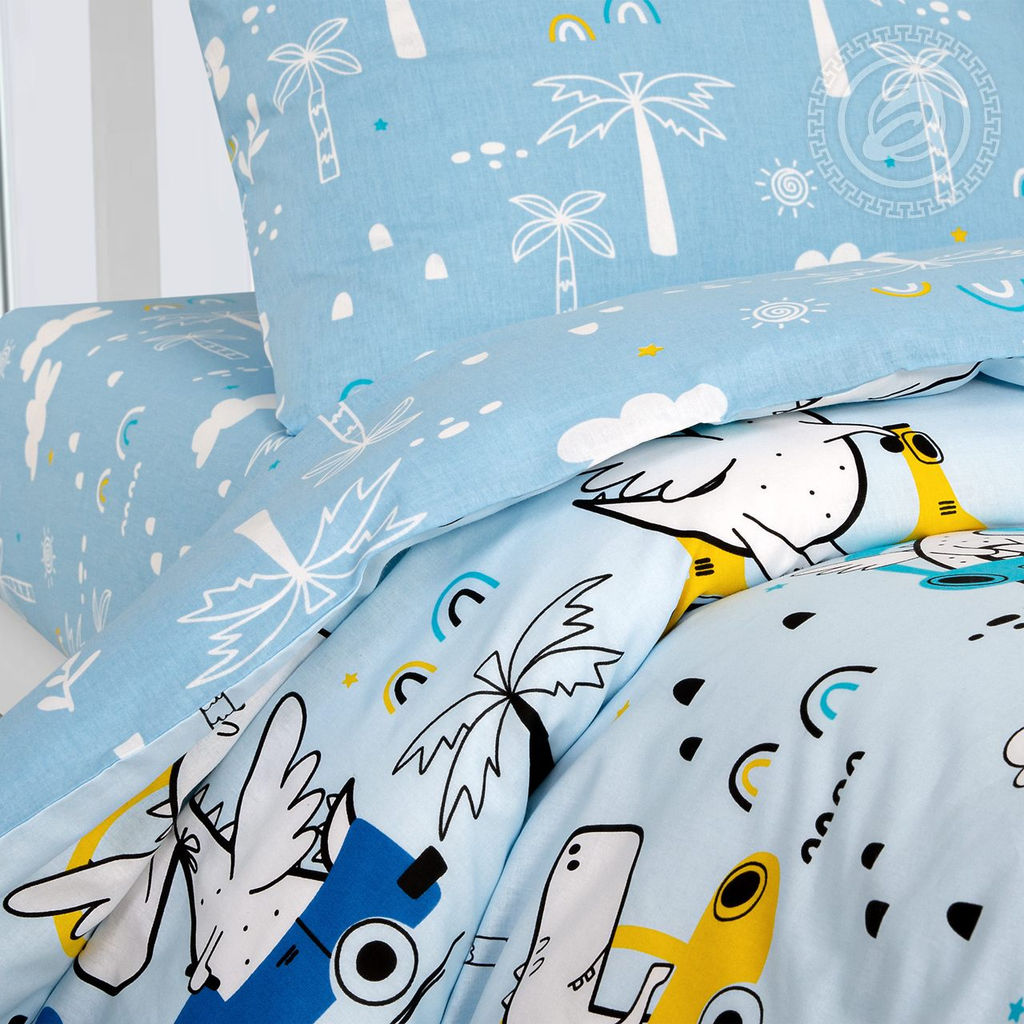 Постельное белье Движ (поплин детский) 1,5 сп./Пододеяльник: 1 шт. - 215*145; Простыня: 1 шт. - 214*150; Наволочка: 2 шт. - 70*70; Поплин детский