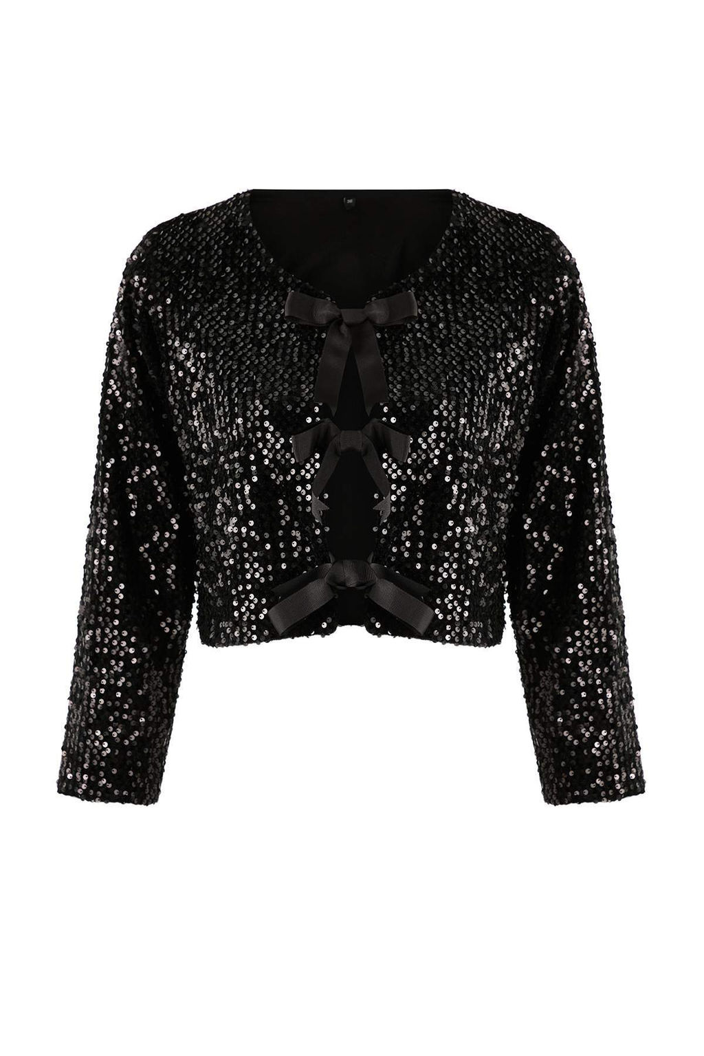 Siyah Onden Baglamal? Payet Ceket TPRAW26CE00001 - Trendyolmilla фото 5