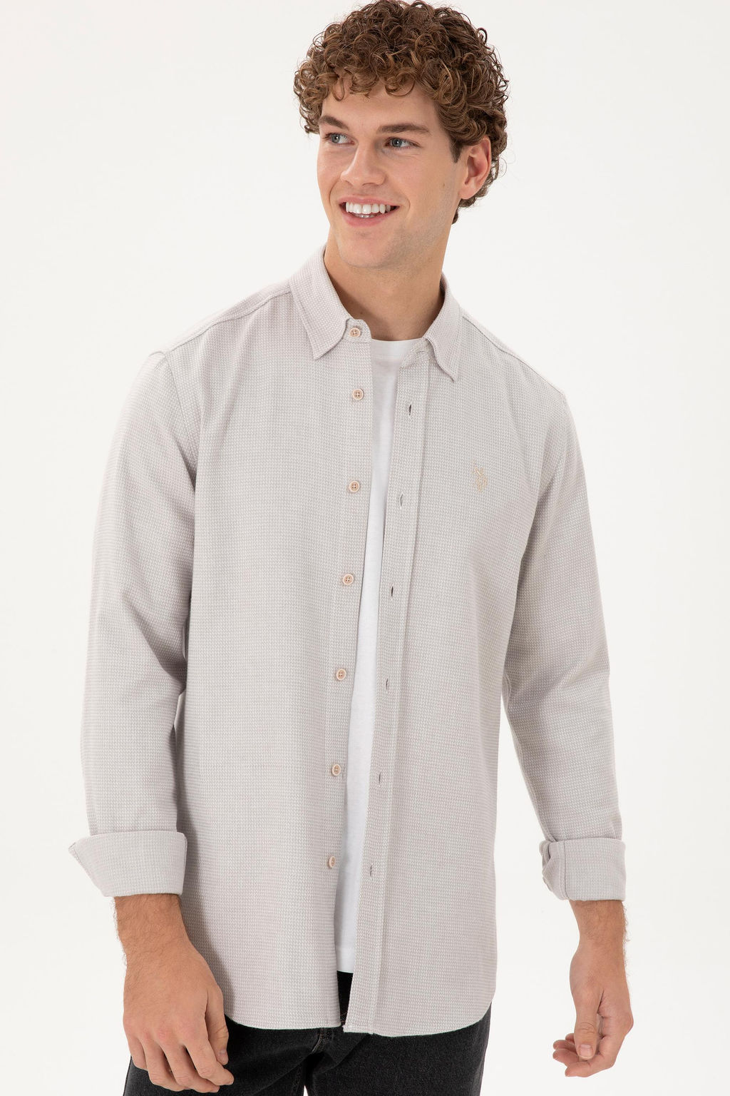 Мужская рубашка с длинным рукавом Stone - U.s. polo assn фото 3