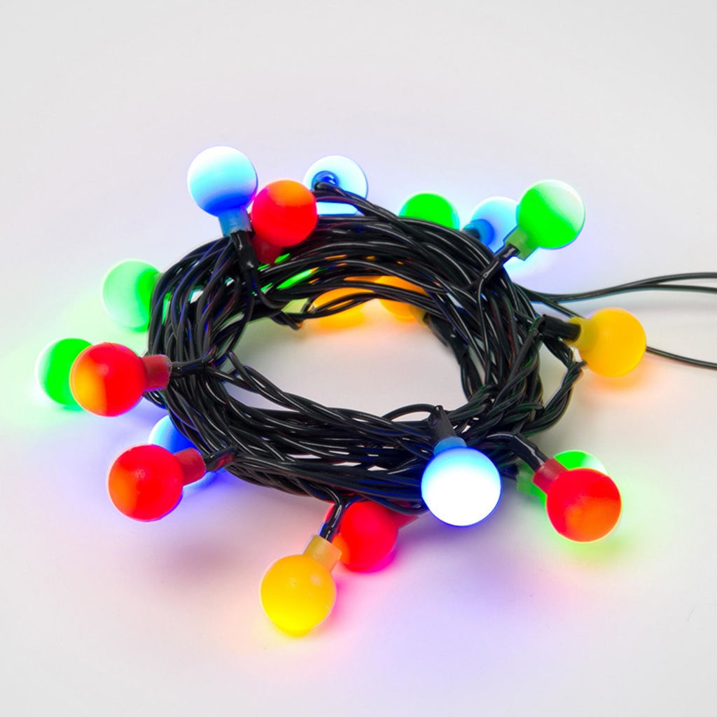 ULD-S0280-020/DGA MULTI IP20 COLORBALLS Гирлянда светодиодная с контроллером Разноцветные шарики, 20 светодиодов, длина - 2,8 м, цвет свечения - разноцветный, IP20, провод зеленый, упаковка- картон.