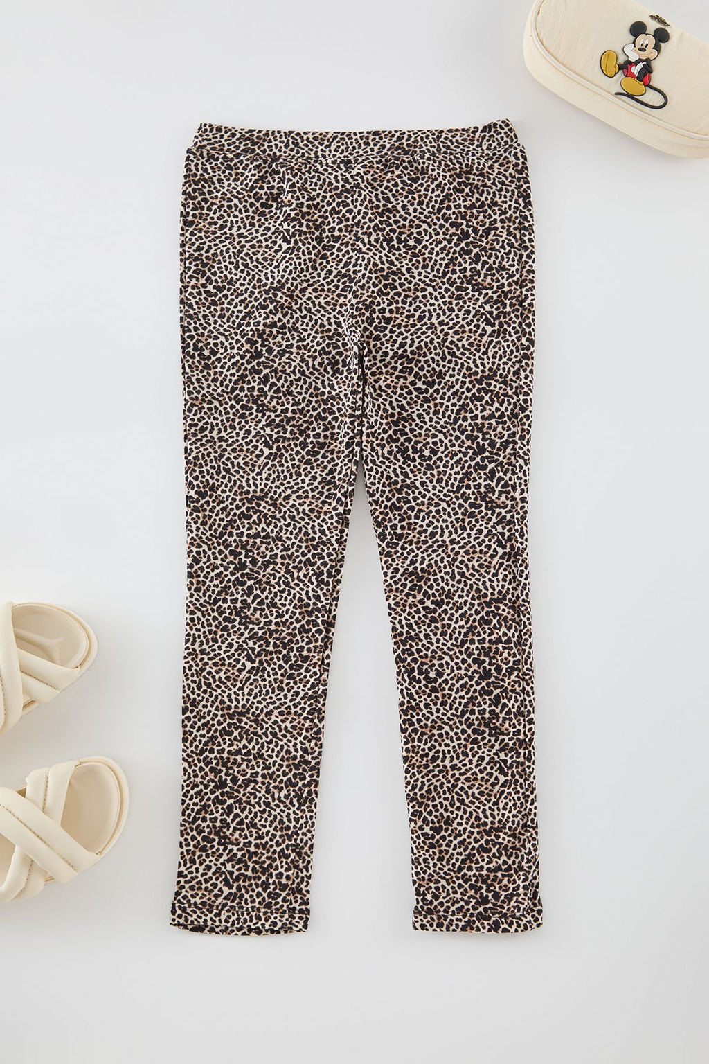 Kahverengi K?z Cocuk Leopar Desenli Orme Tayt TKDAW25TA00004 - Trendyolmilla фото 5