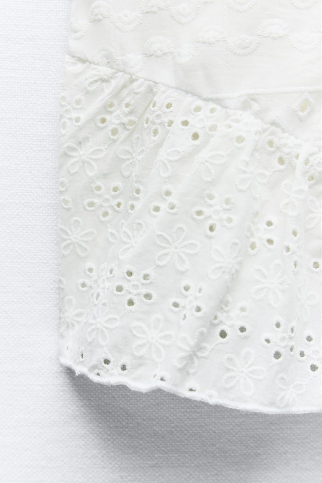 CONTRAST KNIT TOP WITH CUTWORK EMBROIDERY - Zara фото 9