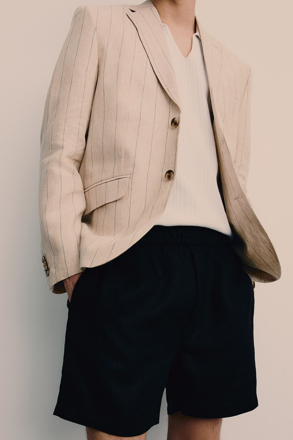 Pantalon corto de lino Regular Fit - H&m фото 2