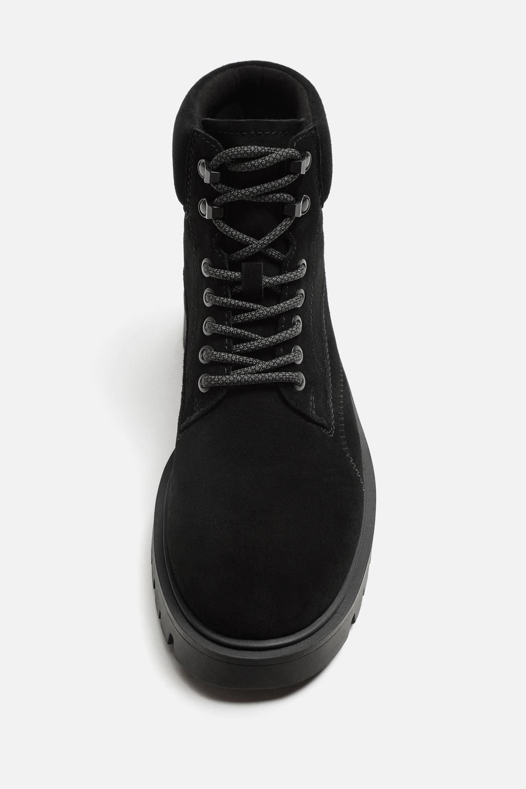 LACE-UP LEATHER BOOTS - Zara фото 17