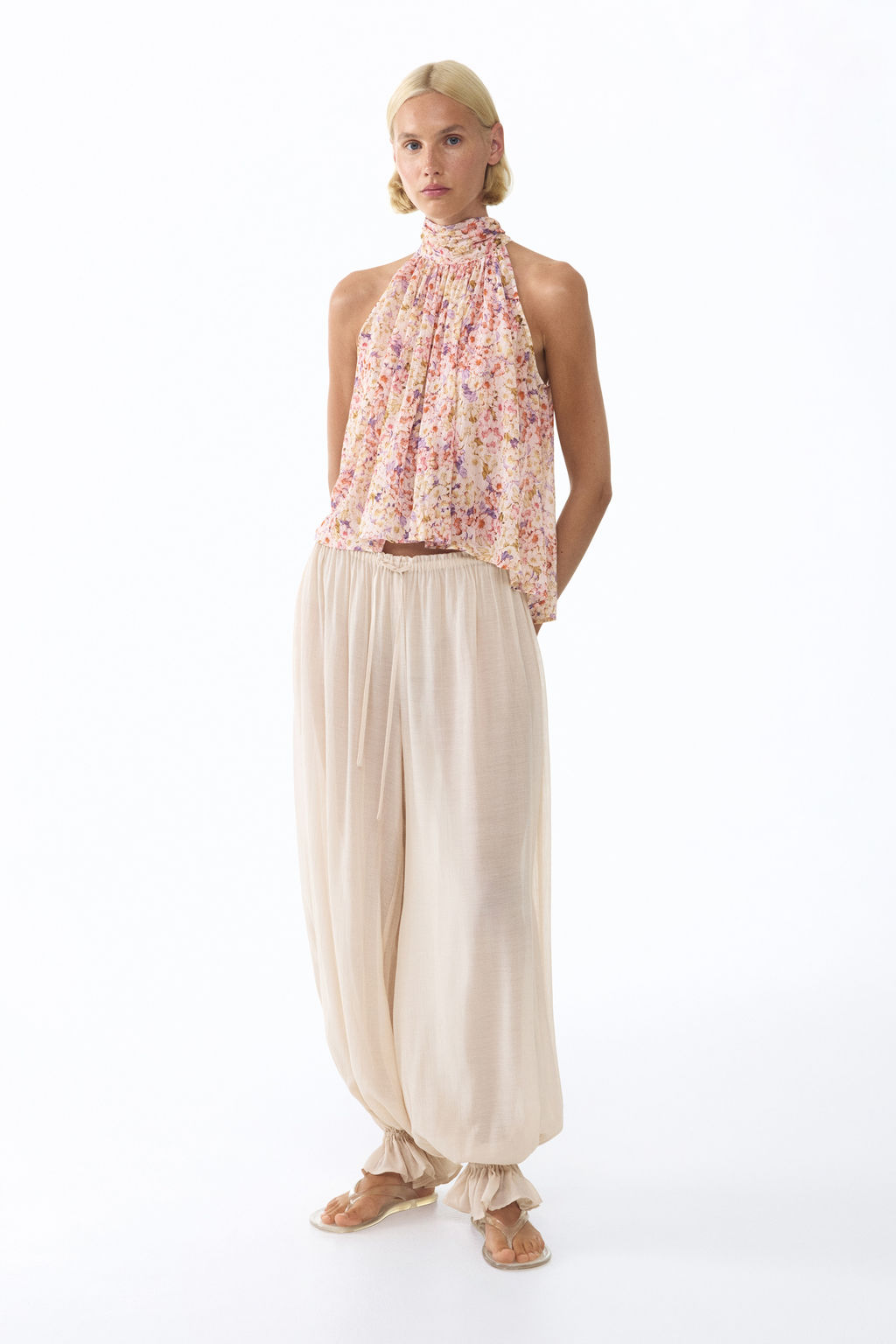 Tie-detail chiffon top - H&m фото 5