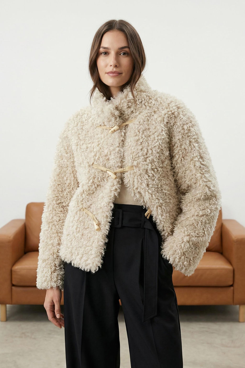 Ekru Regular Kal?p Coban Kapamal? Kurk Mont TWOAW26MO00019 - Trendyolmilla фото 7