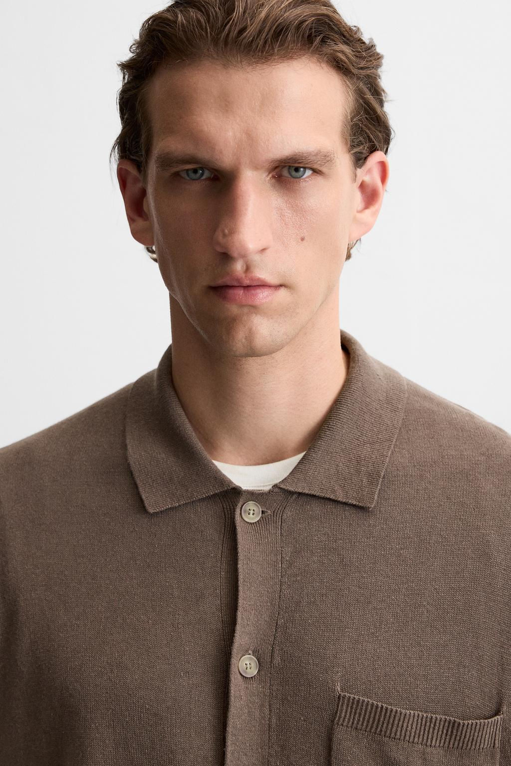 COTTON - LINEN CARDIGAN - Zara фото 5