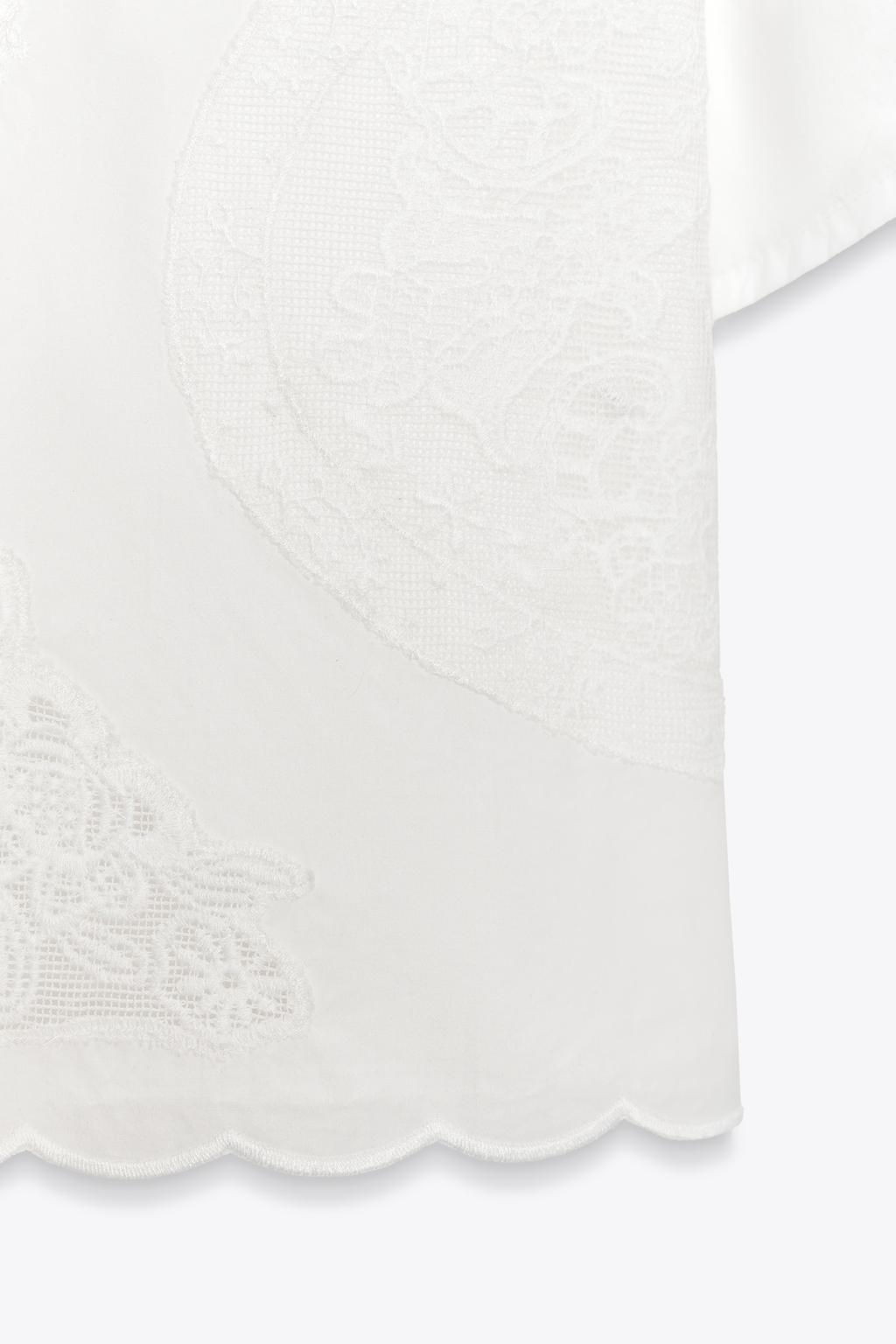 EMBROIDERED SHIRT WITH TIES - Zara фото 5