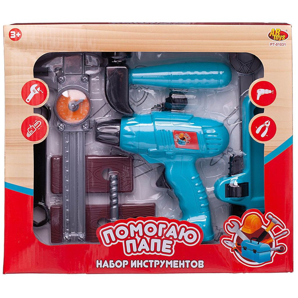 Набор инструментов ABtoys Помогаю Папе с дрелью  фото 4