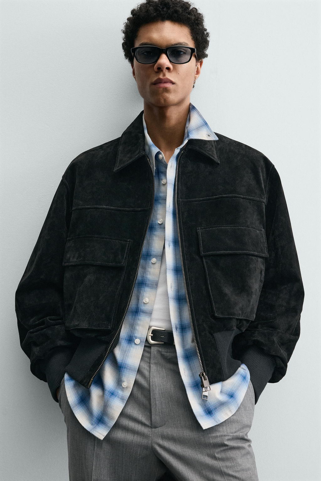 CAZADORA CROPPED FIT PIEL SERRAJE / Negro - Zara фото 6