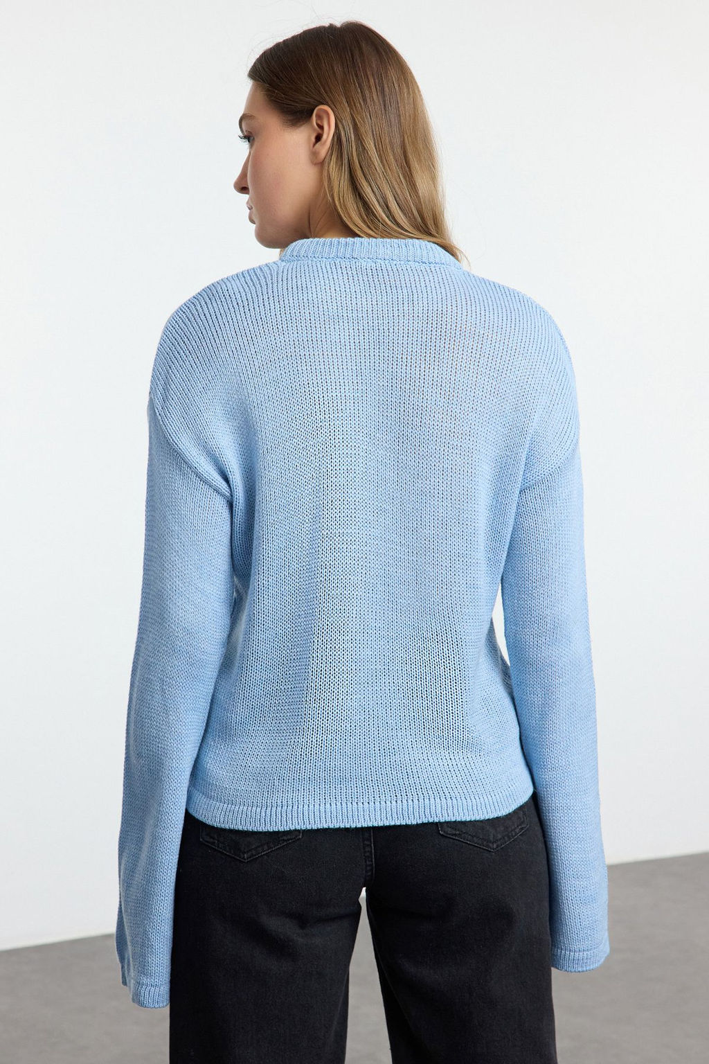 Kahverengi Genis Kal?p Yumusak Dokulu Triko Kazak TWOAW25KZ00295 - Trendyolmilla фото 21