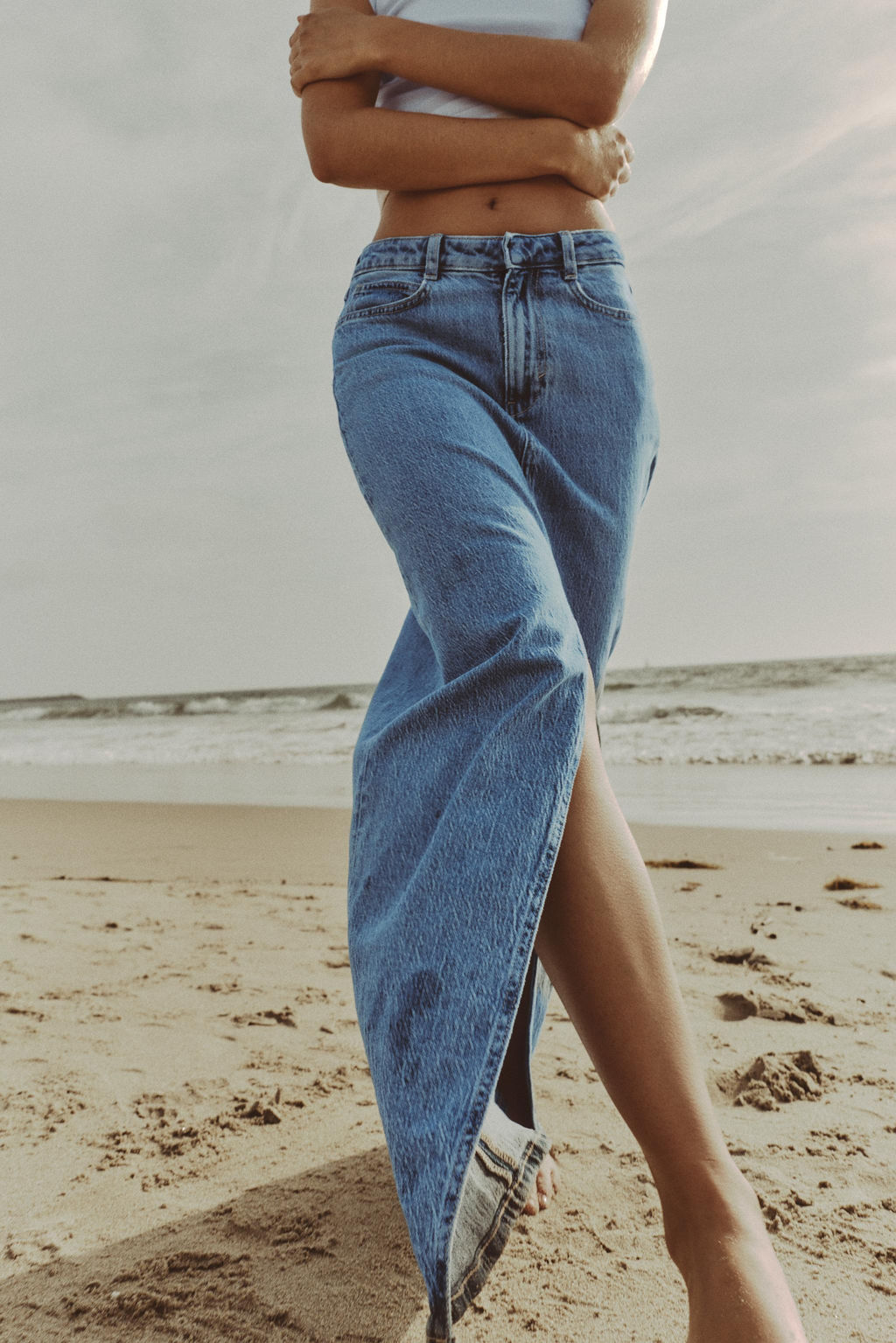 Z1975 DENIM CROSSOVER MIDI SKIRT - Zara фото 25