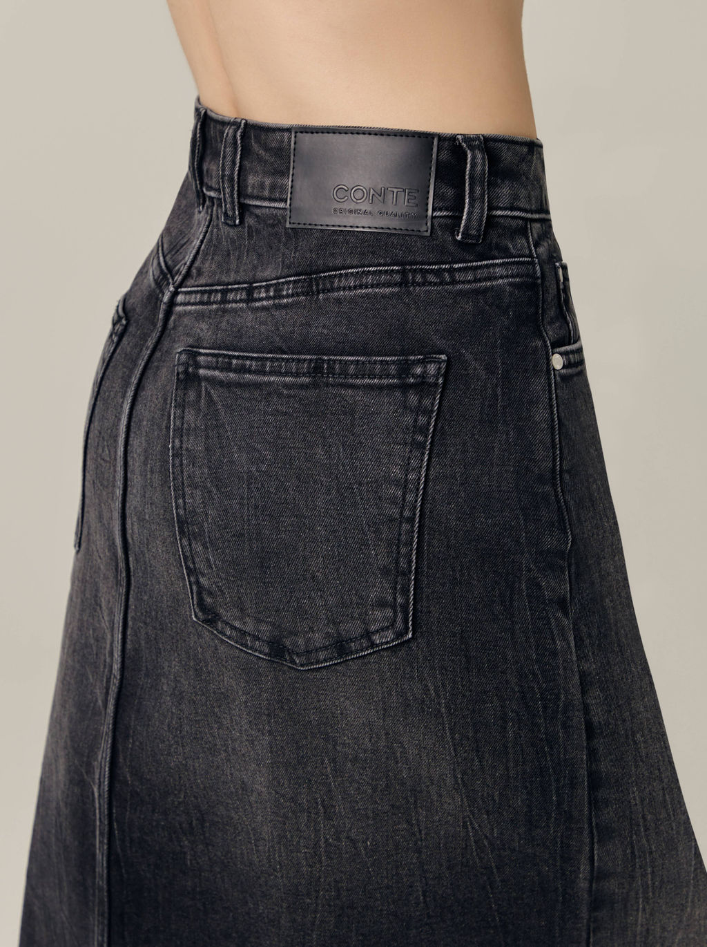 CONTE CON-686 Юбка джинсовая женская washed black