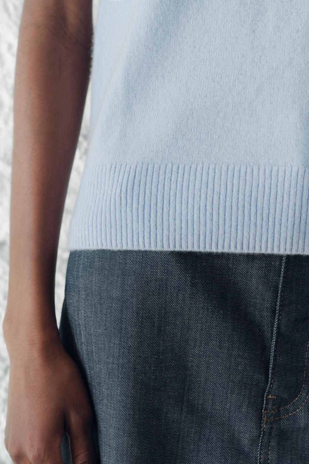 BASIC 100% CASHMERE SHORT SLEEVE TOP - Zara фото 14