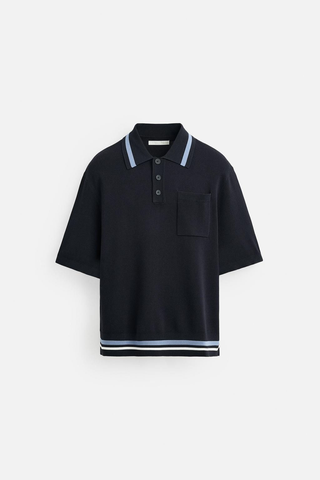 KNIT POLO SHIRT WITH POCKET - Zara фото 8