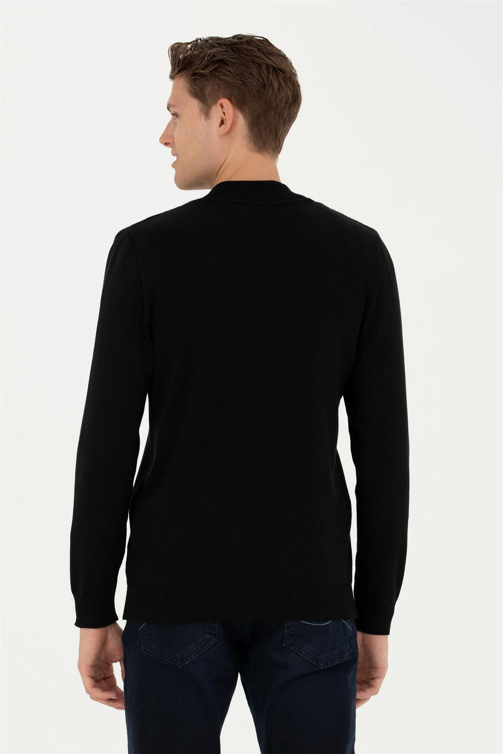 Мужской черный базовый трикотажный кардиган - U.s. polo assn фото 5