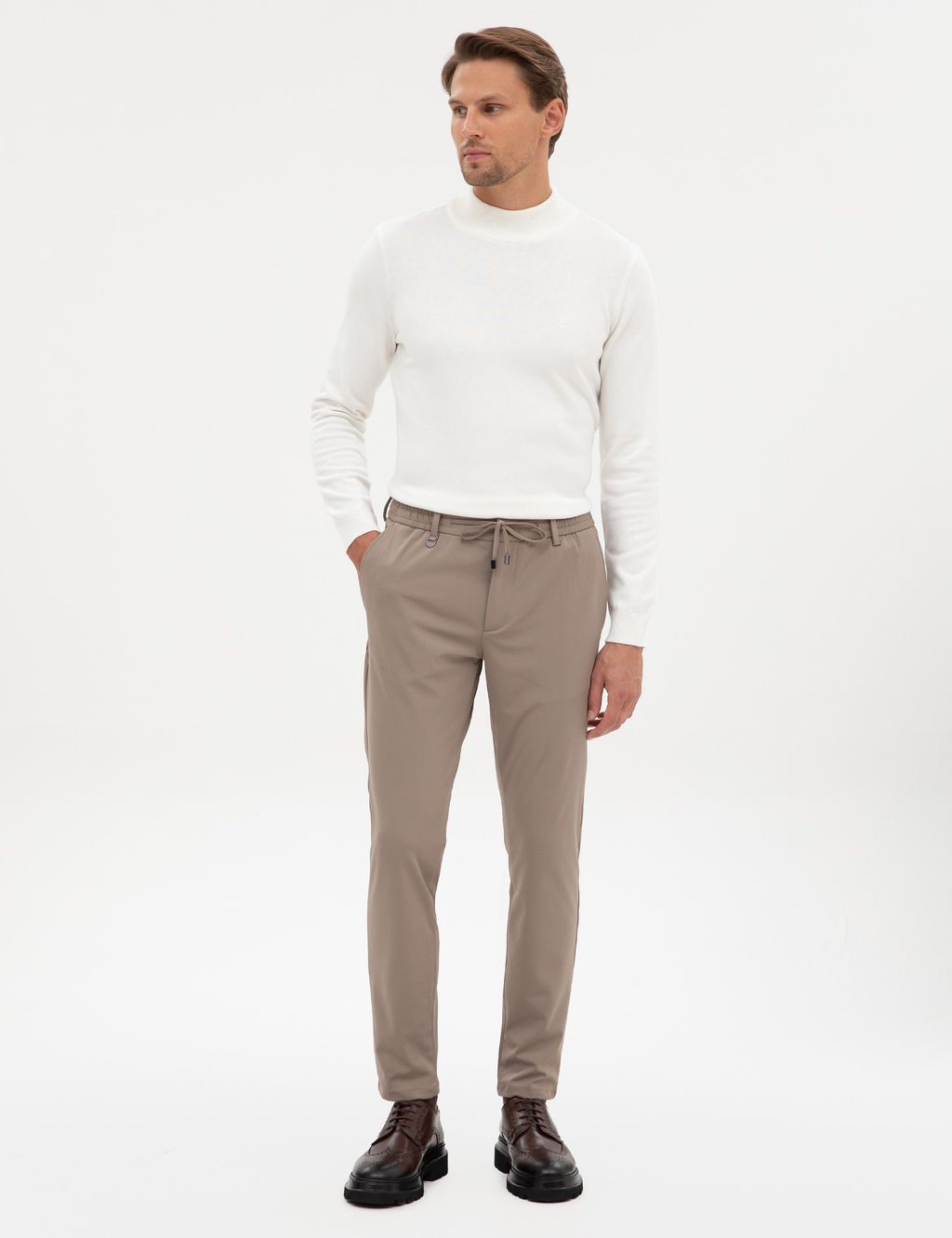 Bej Slim Fit Klasik Jogger Pantolon - Pierre cardin фото 3