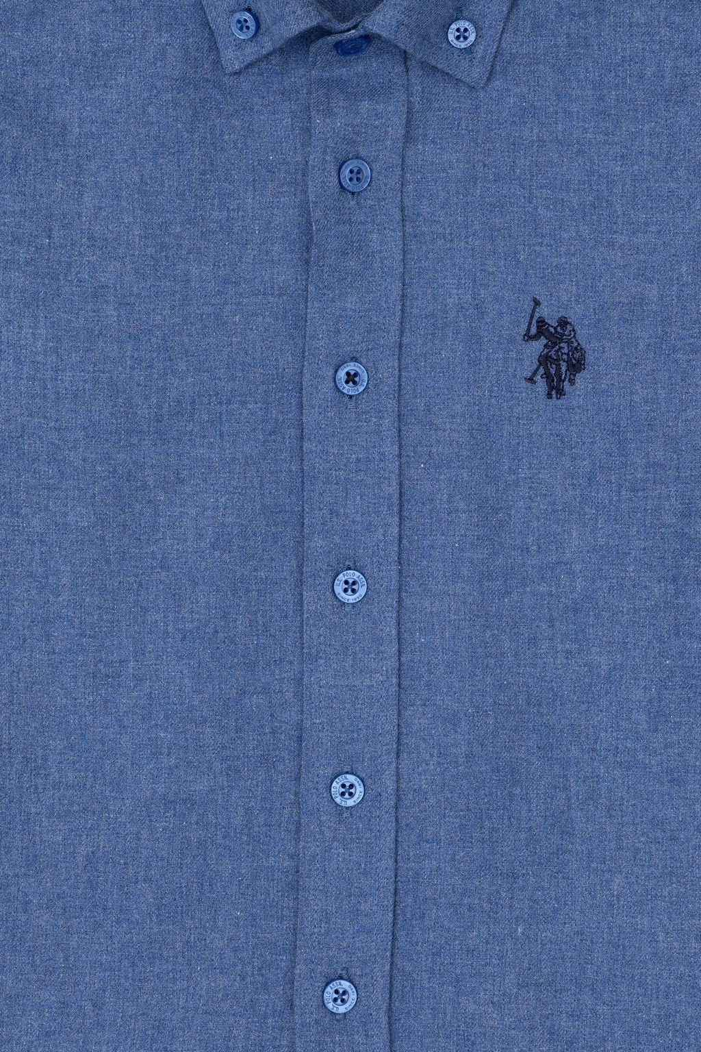 Базовая рубашка цвета индиго с длинным рукавом для мальчика Неожиданная скидка в корзине - U.s. polo assn фото 3