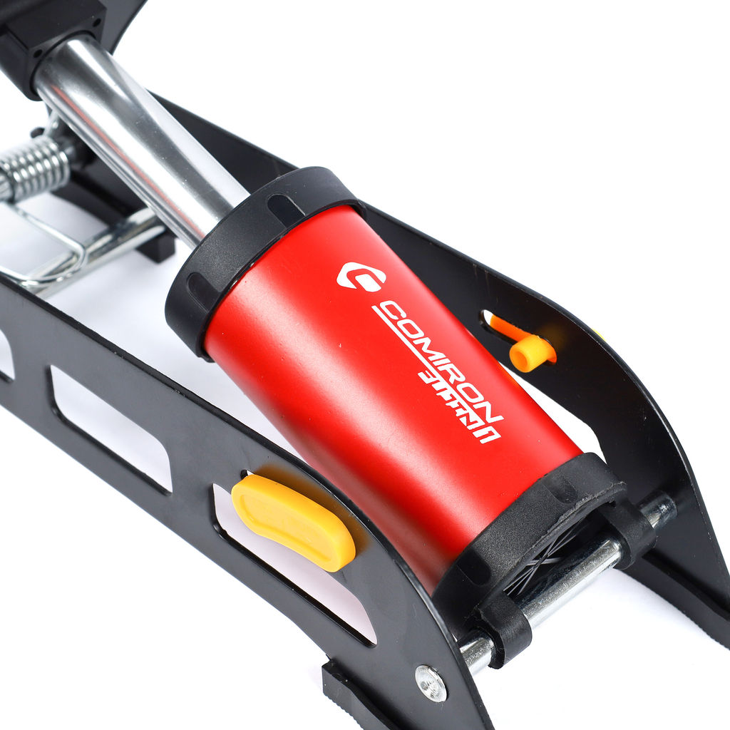 Насос ножной с манометром COMIRON FUJIN 1, стальная рама, алюминиевый цилиндр Presta-Schrader-Dunlop, 8,3 бар. Один поршень. /уп 15 - Галеонтрейд фото 12