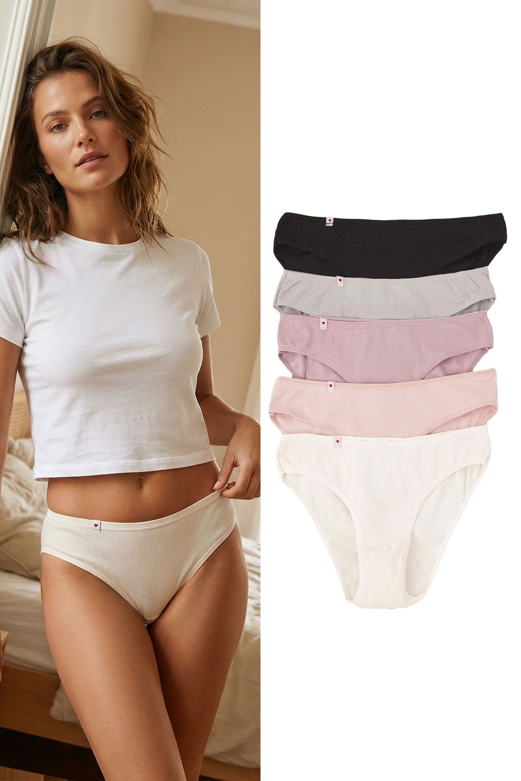 Lila-Cok Renkli 5li Kaskorse Brazilian Dokuma Detayl? Duz Brazilian Kulot THMAW26KU00013 - Trendyolmilla фото 4