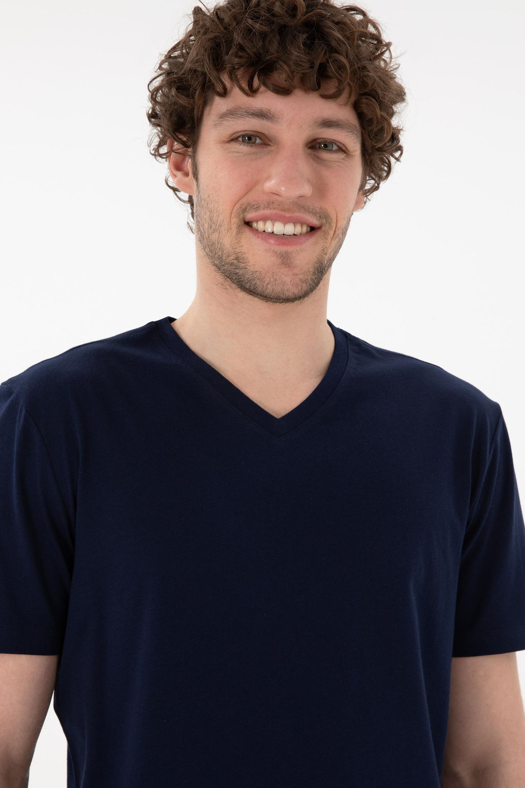 Erkek Regular Fit V Yaka Lacivert Basic Ti__rt Sepette S_rpriz _ndirim - U.s. polo assn фото 3