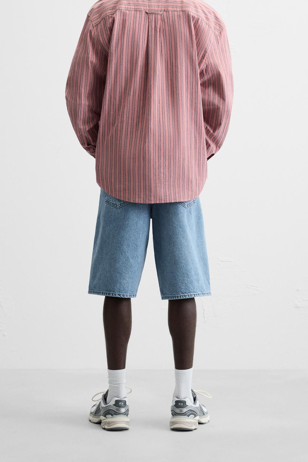 CLASSIC BAGGY FIT DENIM BERMUDA SHORTS - Zara фото 3