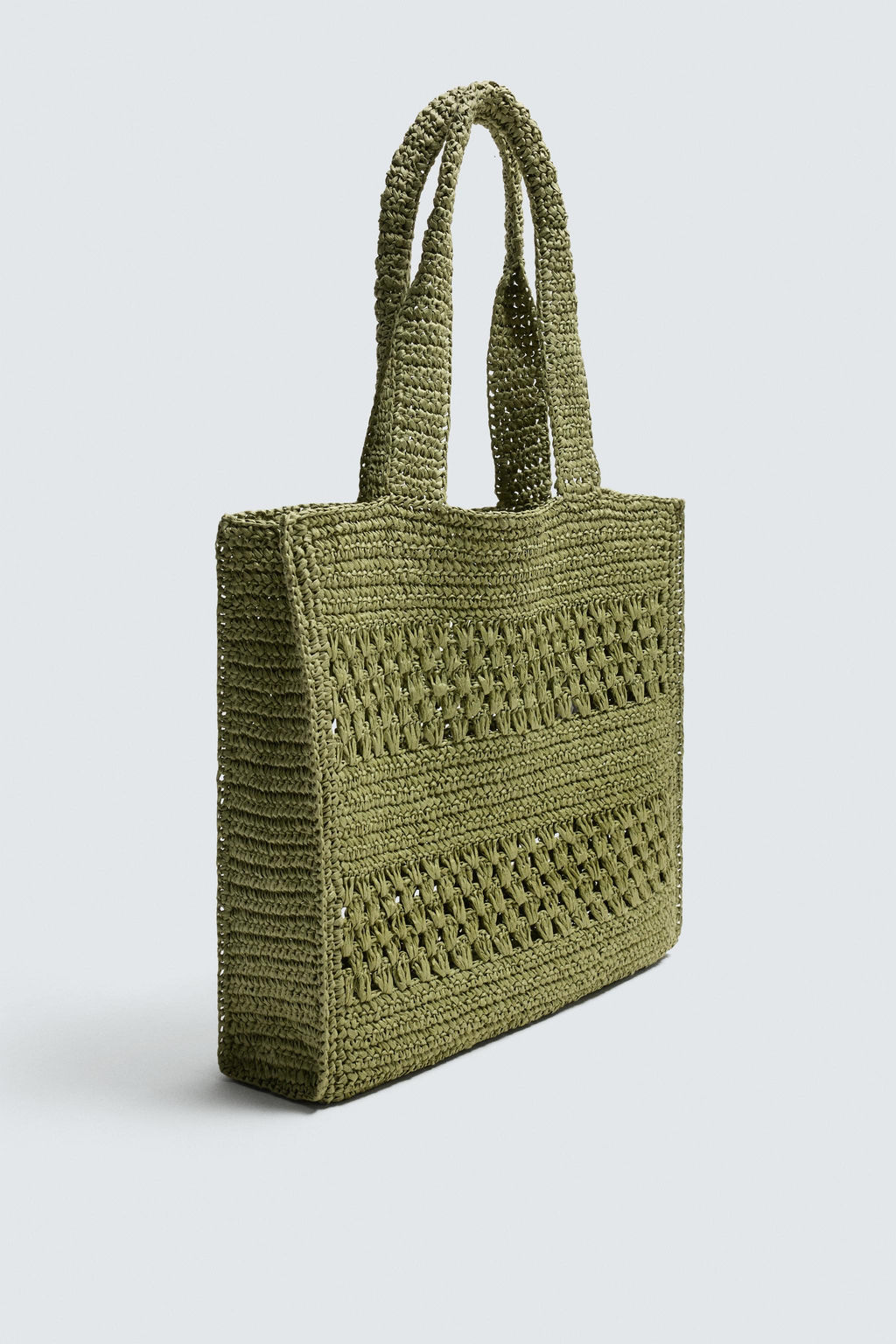 BOLSO SHOPPER TRENZADO / Verde - Zara фото 4