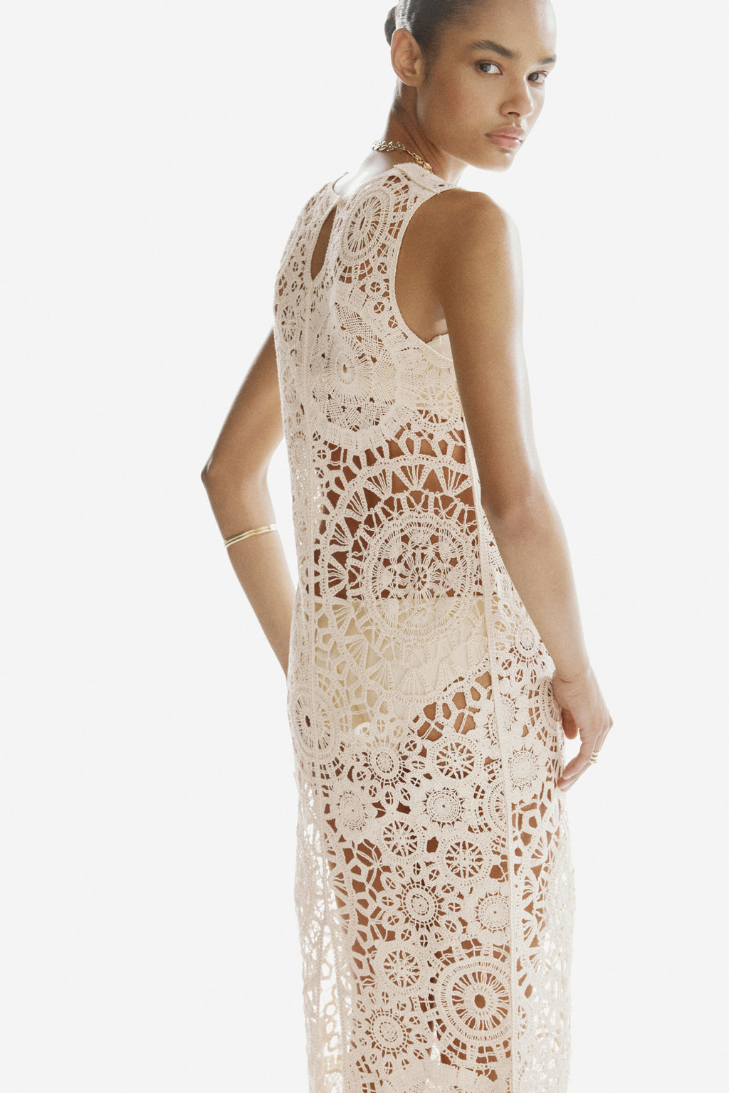 Vestido de algod?n efecto crochet - H&m фото 6