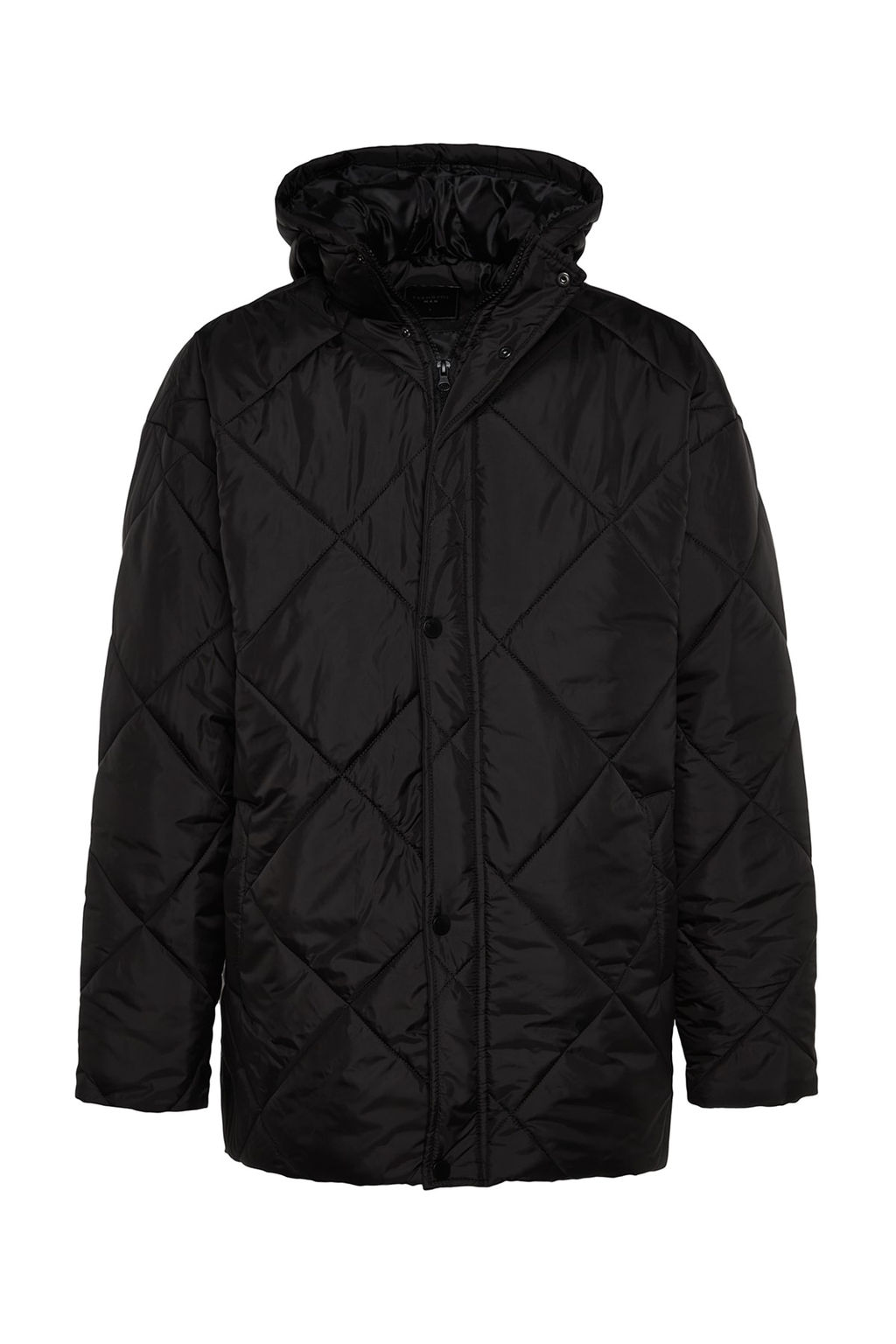 TRENDYOL MAN Siyah Oversize Fit Kapusonlu Su ve Ruzgara Dayan?kl? Hafif Kapitone Mont TMNAW24MO00006 - Trendyolmilla фото 6