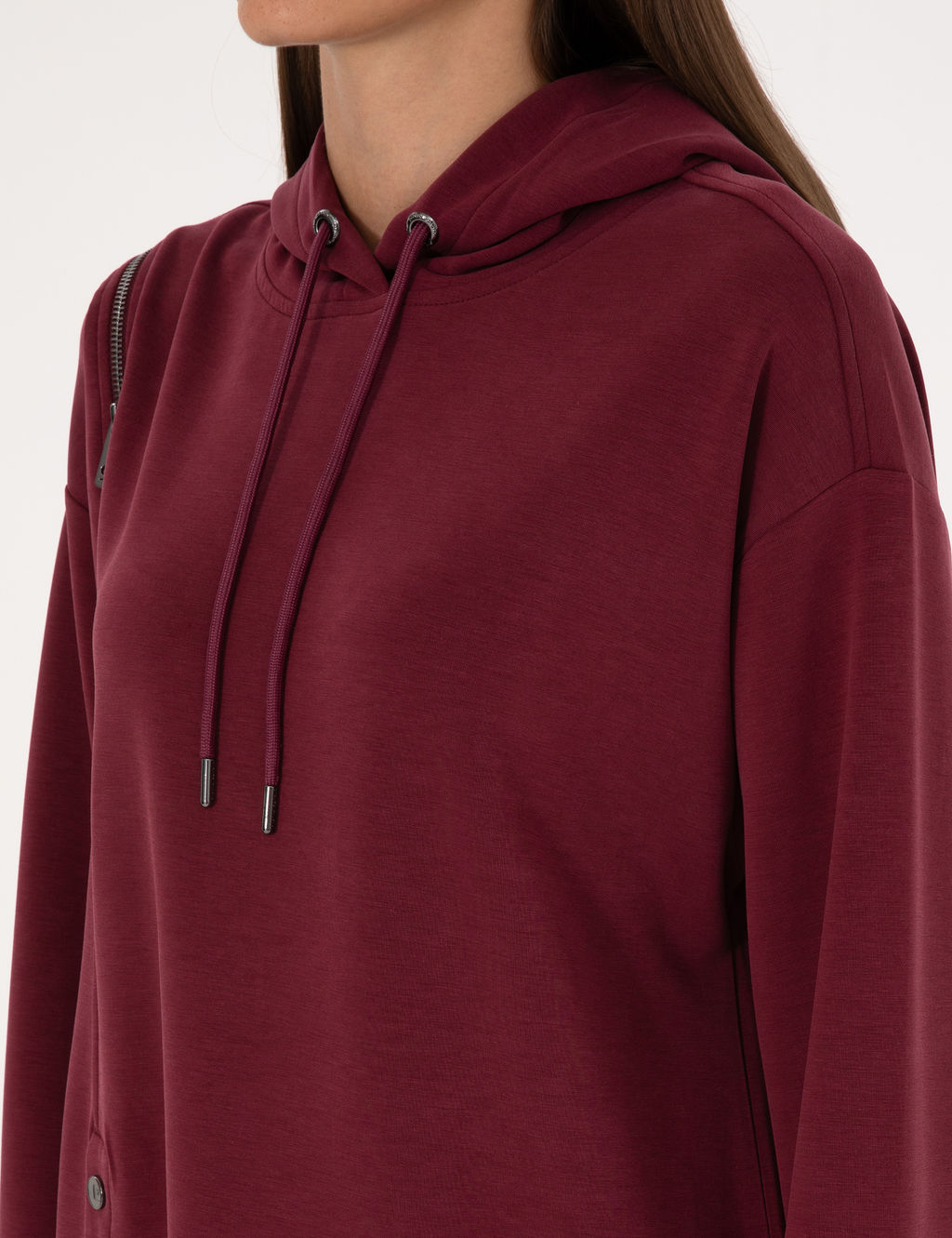 Vi_ne Oversize Modal Kar___ml_ Kap__onlu Sweatshirt