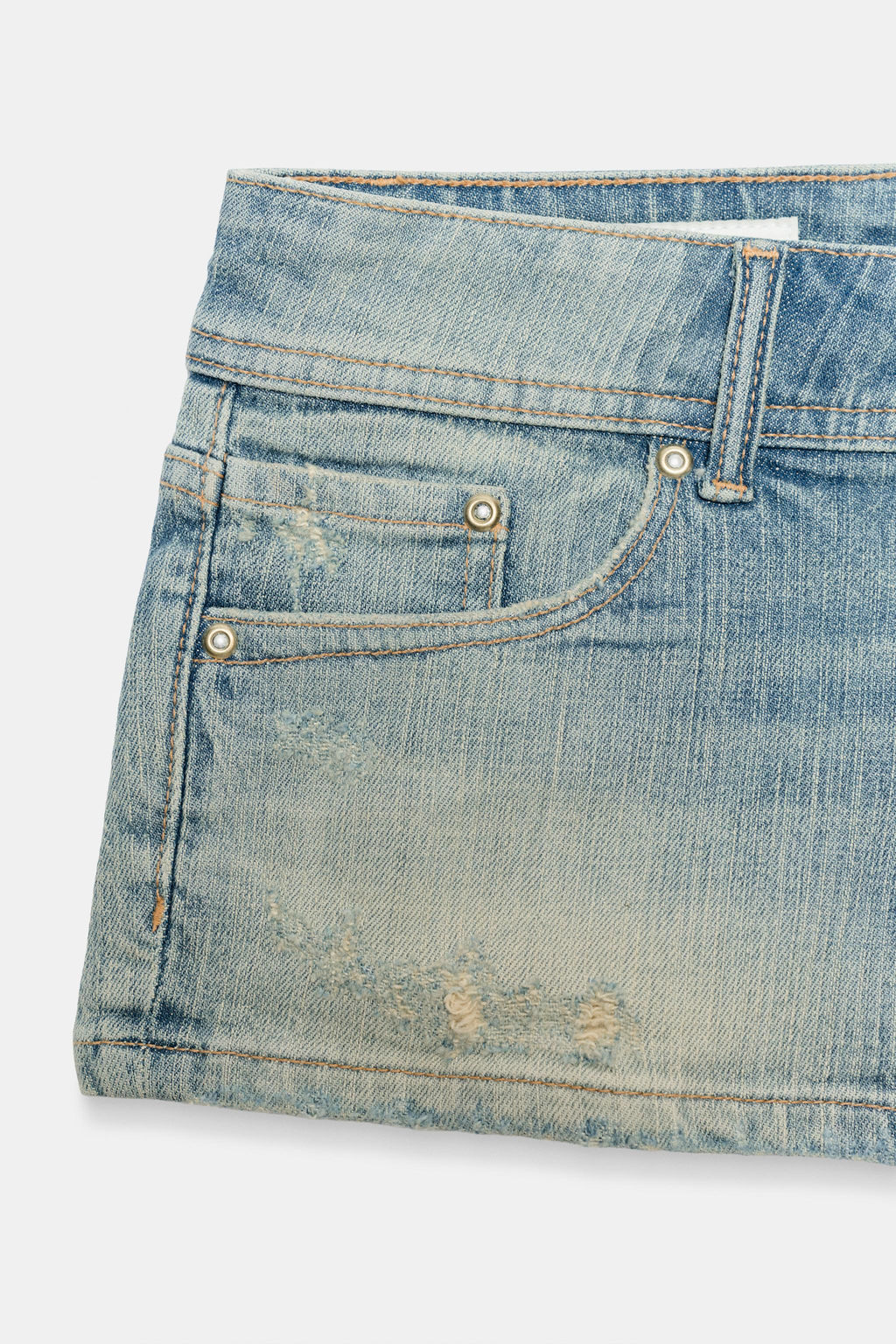 SHORTS MINI DENIM TRF TIRO BAJO / Azul claro - Zara фото 7