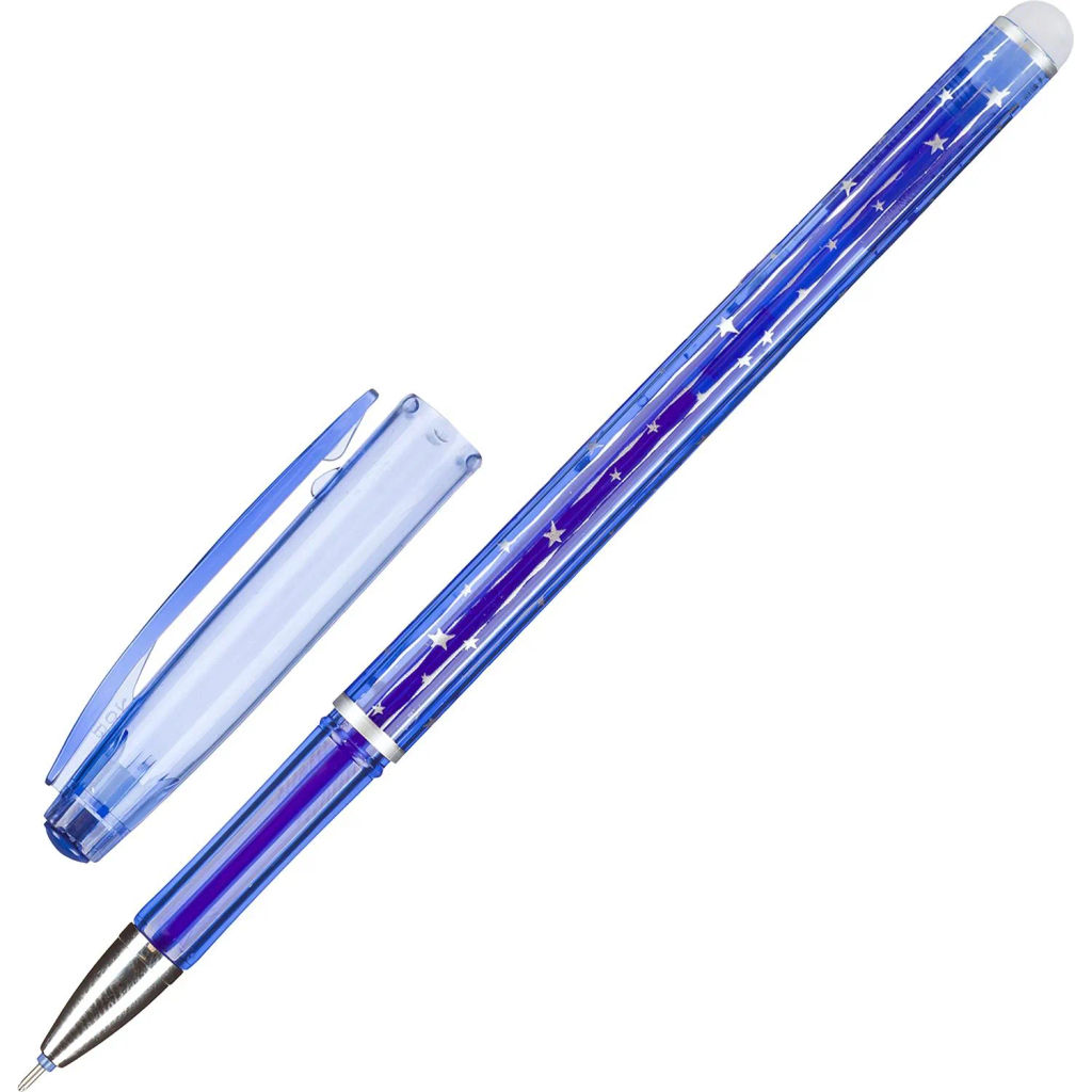 Ручка гелевая со стираем чернилами Attache корп синий, линия 0.5 мм, синяя  фото 2