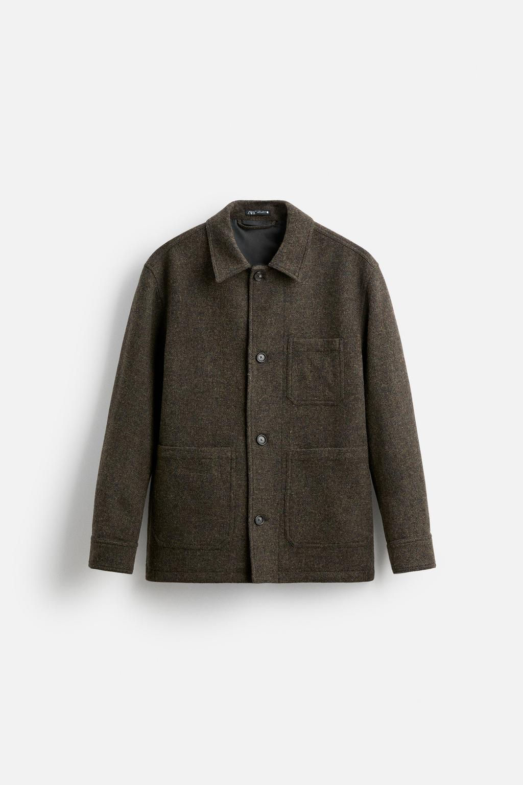 WOOL OVERSHIRT WITH POCKETS - Zara фото 7