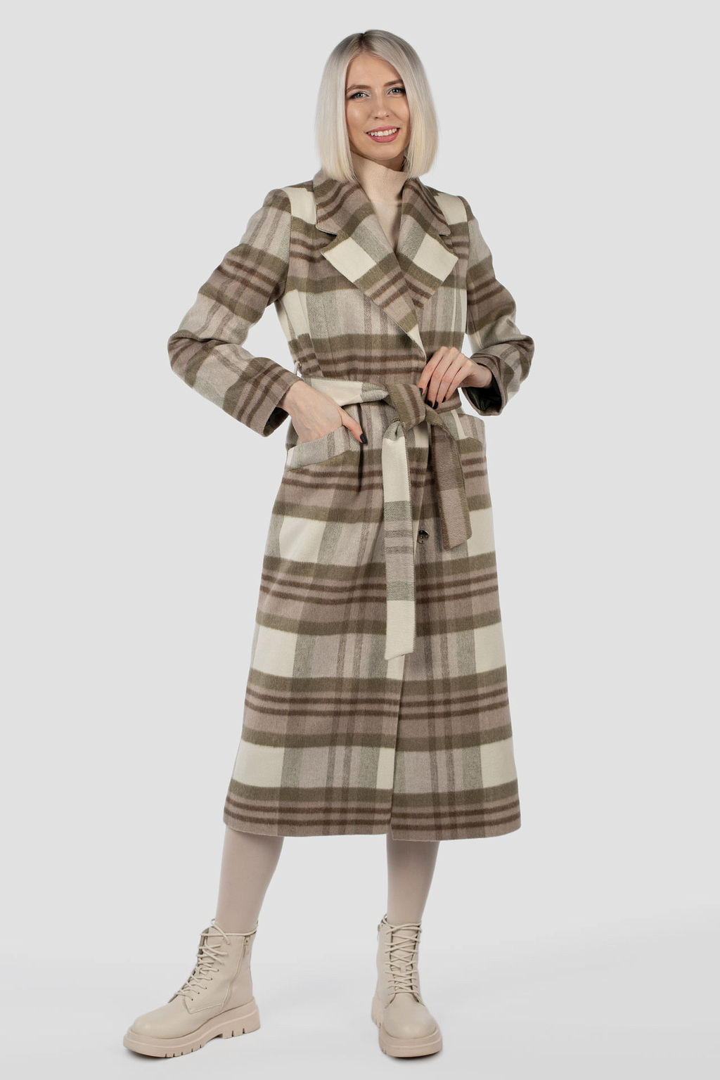 Пальто женское демисезонное (пояс) - El podio фото 2